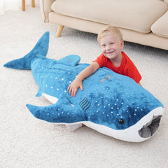 Mukouxun whale shark plush double-layer knitting emphasizes durability and shape retention.