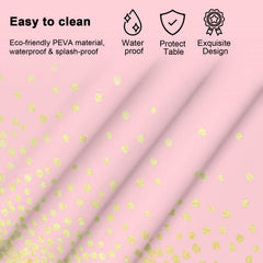 Mulbozy pink tablecover perfect for baby showers with easy cleanup after festivities.