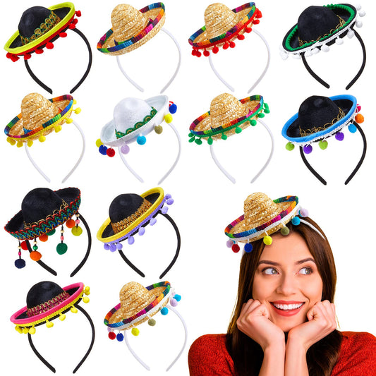 Mumufy sombrero headband classic 12-piece set adds festive flair to group photos.