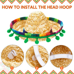 Mumufy sombrero features rainbow edge for vibrant party aesthetics and photo moments.
