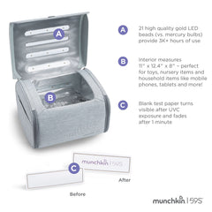 Munchkin 59S UV Bag phones and tablets inside for chemical-free sanitizing