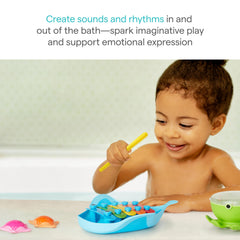 Munchkin Bath Beats octodrum rhythm toy encourages rhythm during bath time