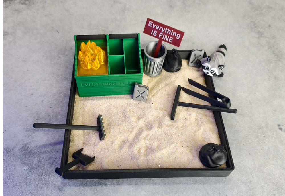 MunnyGrubbers Zen sand garden with tools for mindful tactile play.