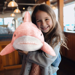 MUPI Shark Plush 39 inch pink acts as a playful lounge buddy