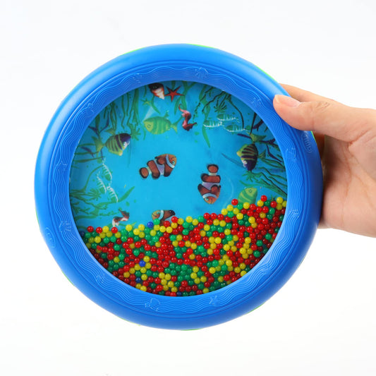 Musfunny Ocean Drum blue beads closeup showing colorful beads and tactile texture for playtime