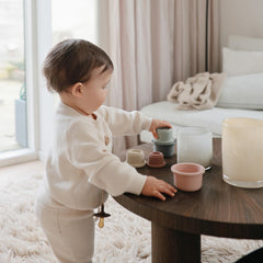 Denmark-designed toy from Mushie’s Hygge collection for ages 0-4.
