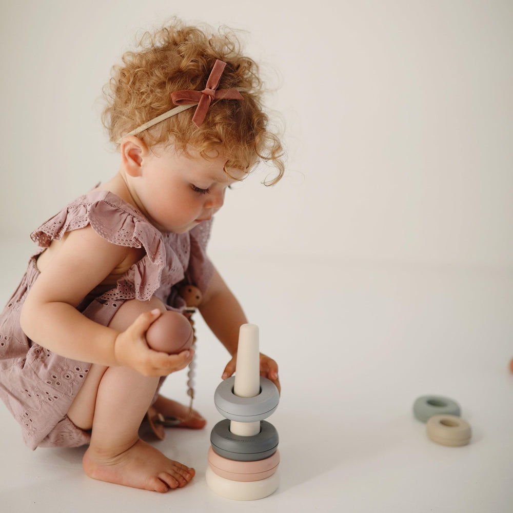 Mushie Stacking Rings Toy Danish design highlights Hygge-inspired aesthetics
