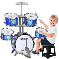 MusicForset upgraded kids drum set assembly video guides quick setup for parents