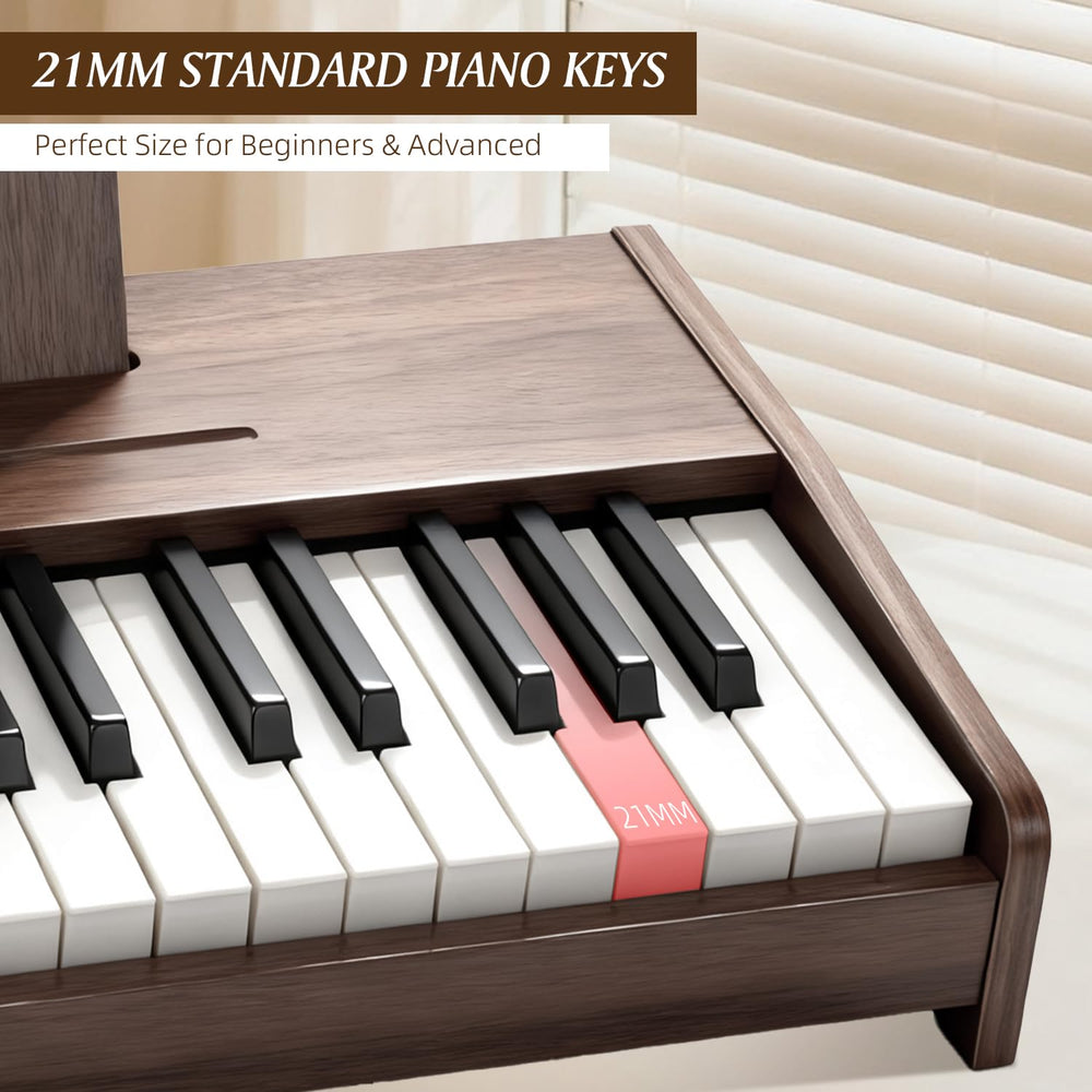 MusicForset piano with stand visible shows dedicated music stand for learning sessions