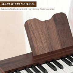 MusicForset wooden toy piano close-up reveals solid wood construction for longevity