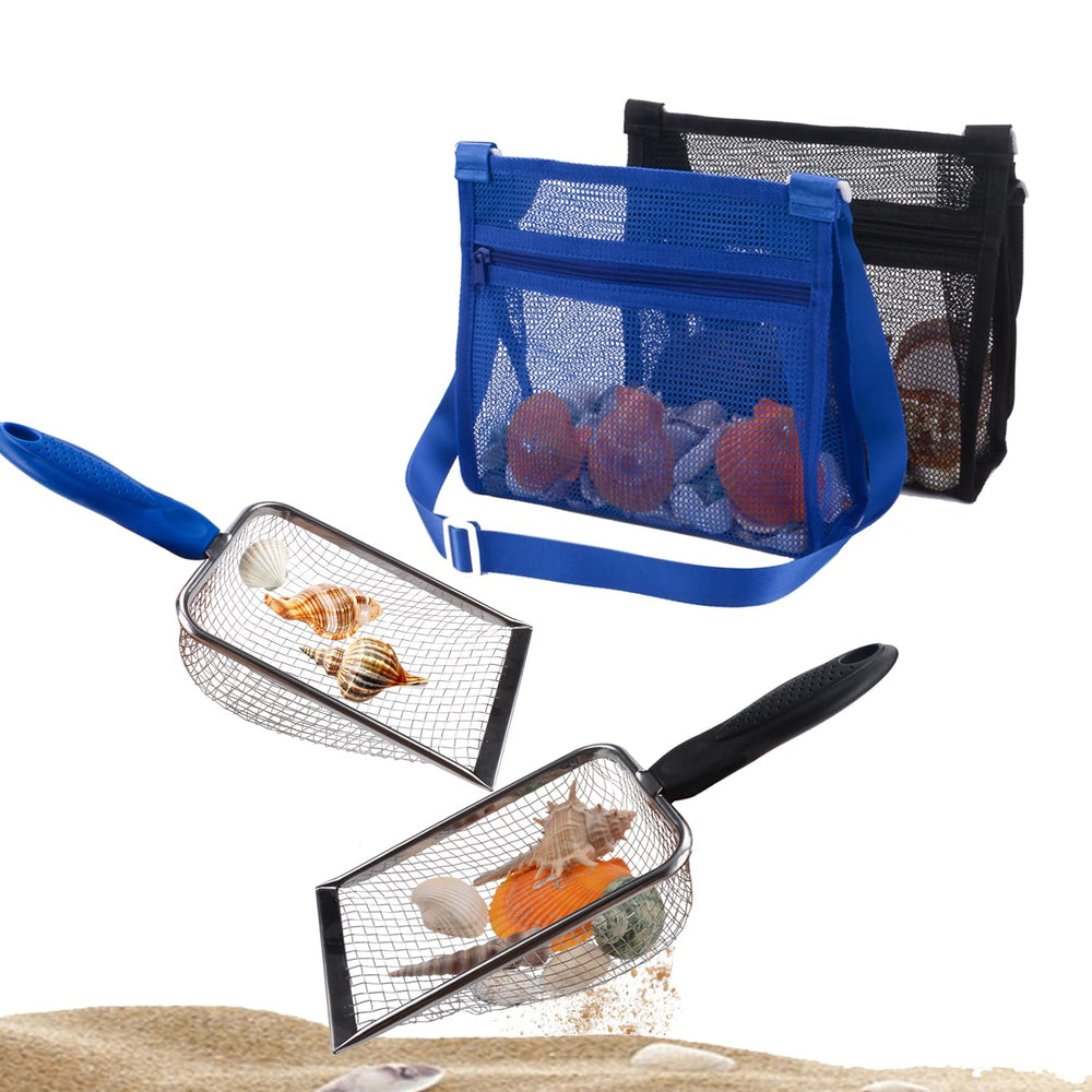 MUYIZI beach mesh shovel handle provides a sturdy grip for kids and adults.