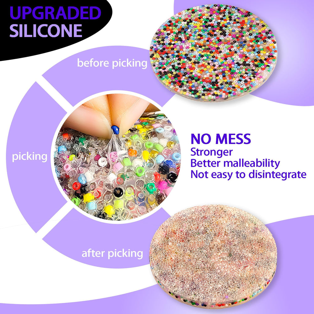 MUYMUT Picky Pad transparent elastic line enables creative bead reuse options.