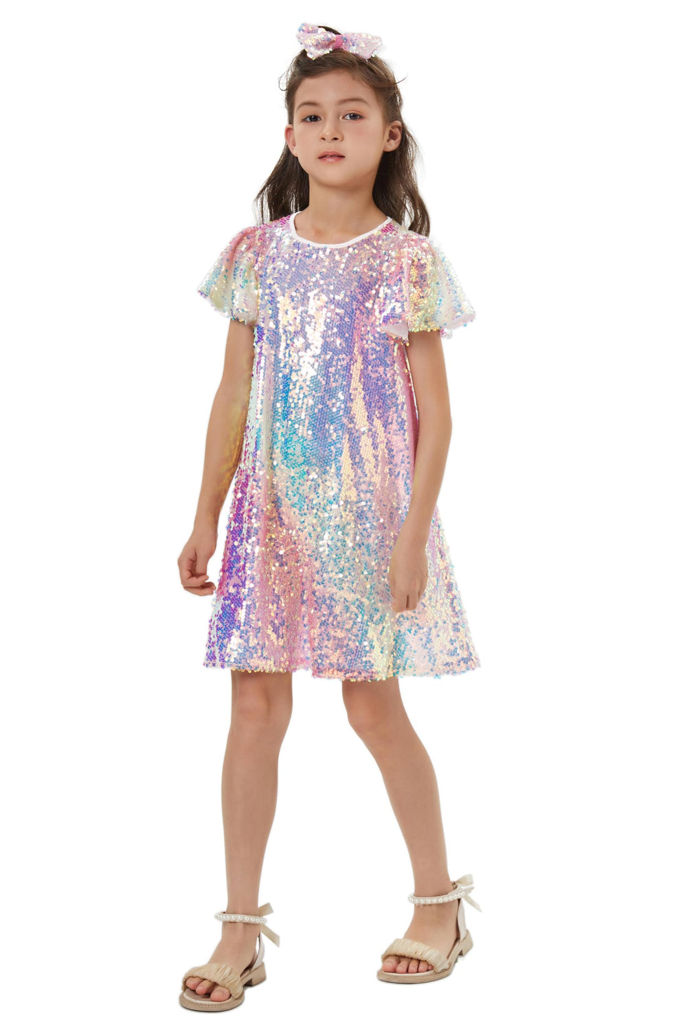 Muztagata Sequin Dress size range from Small to XL.