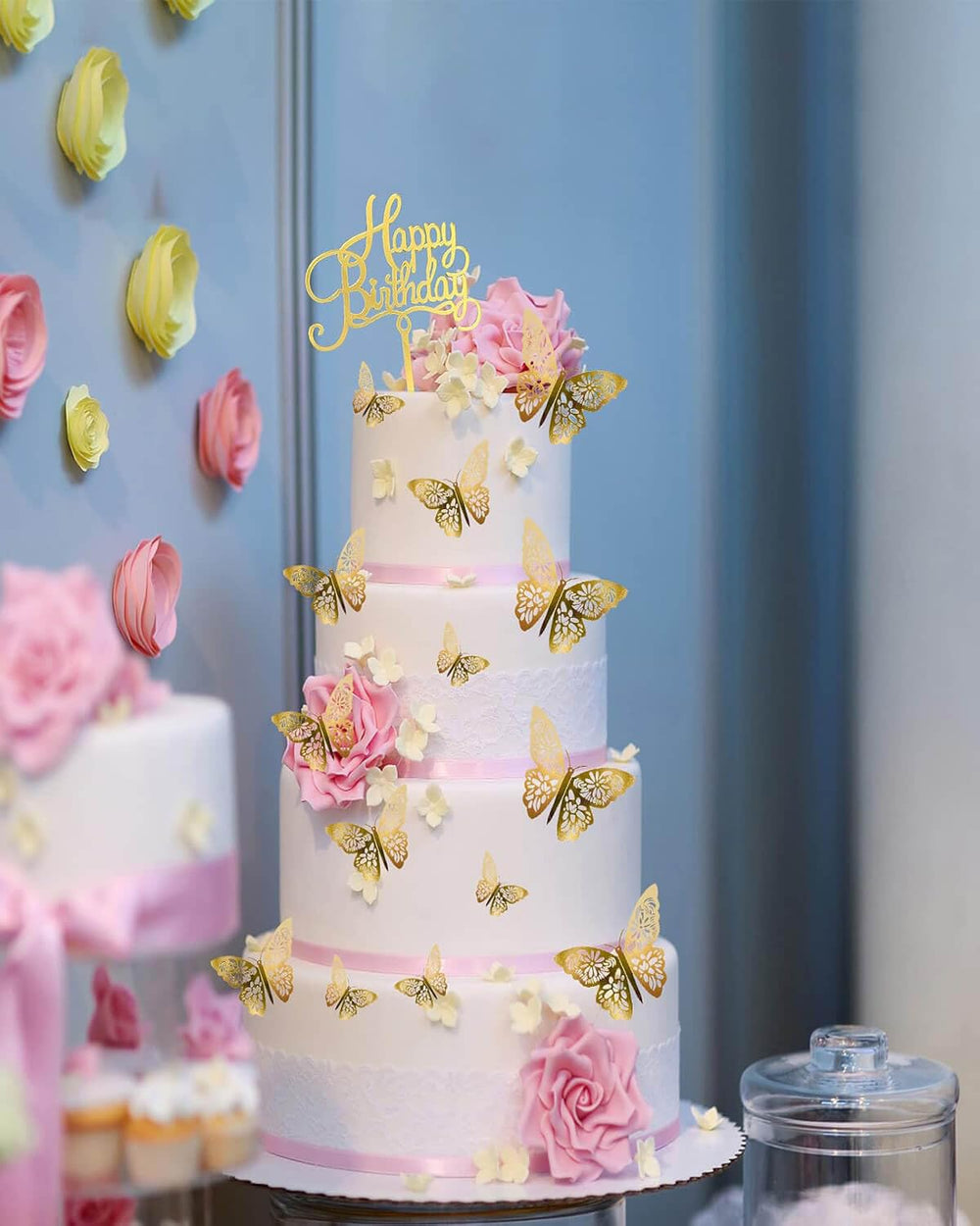 Mvwarj happy birthday topper for celebratory cake decoration