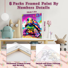 MXCFZX cat paint-by-number canvas 8x8 framed, enhances concentration during art time.