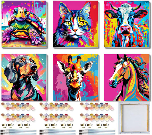 MXCFZX horse paint-by-number canvas 8x8 framed, boosts focus and imaginative play.