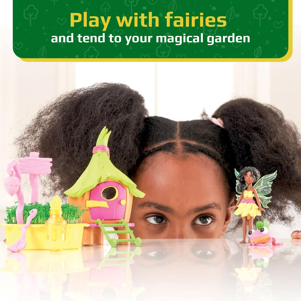 My Fairy Garden Hop and Rae in garden scene promoting nurturing nature play
