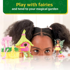 My Fairy Garden Hop and Rae in garden scene promoting nurturing nature play