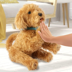 My Fuzzy Friends Moji invites brushing and rope play for tactile fun.