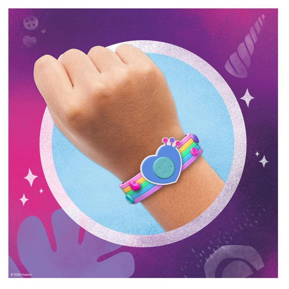 Rainbow friendship bracelet inspired by Izzy Moonbow for kids to wear.