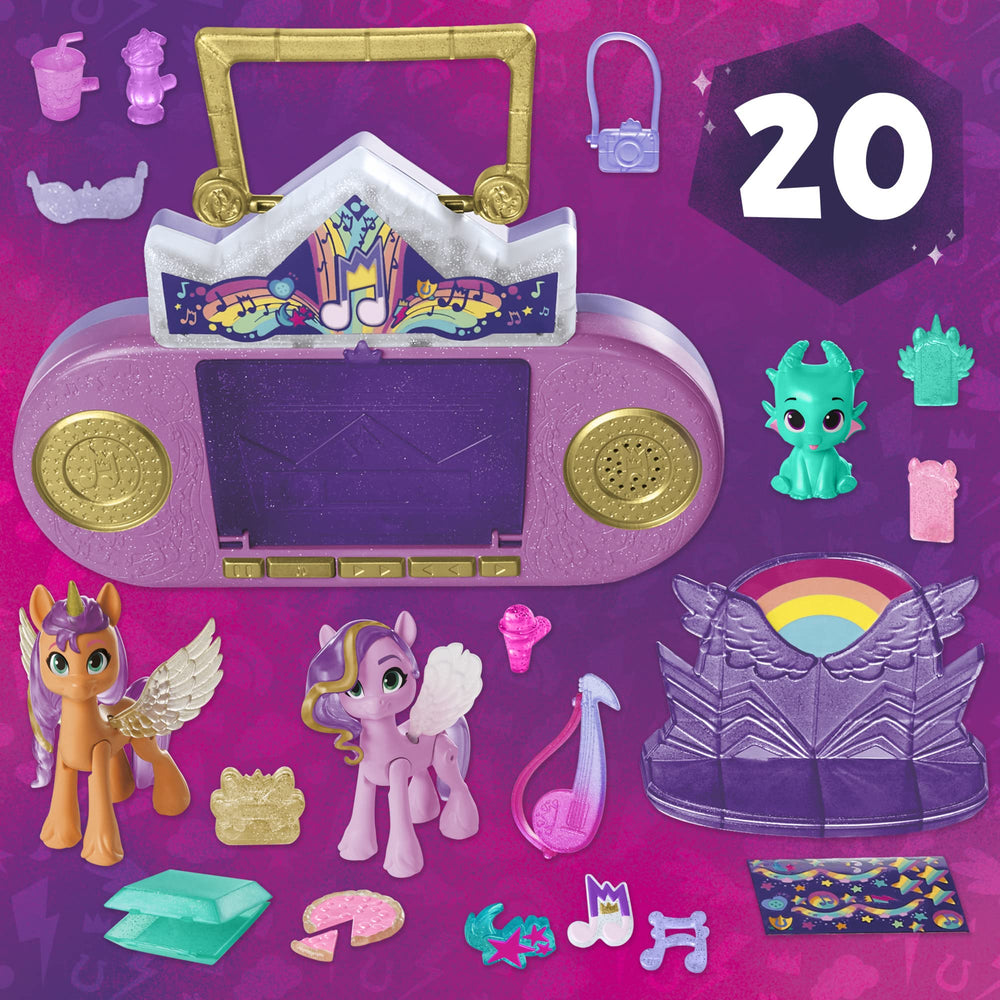My Little Pony hoof-to-heart activation lights respond to each pony during play.