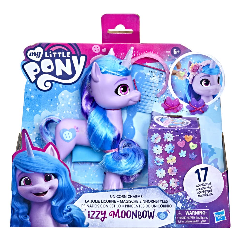 My Little Pony Izzy Moonbow blue hair curls enable versatile styling options
