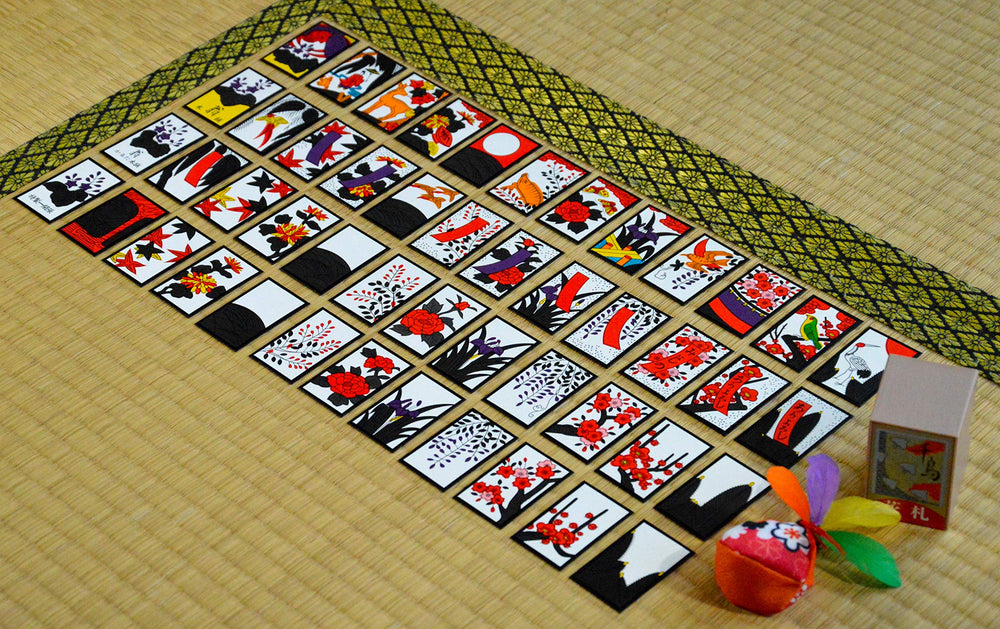 My Pet Elephant Hanafuda cards with flower design ready for play.