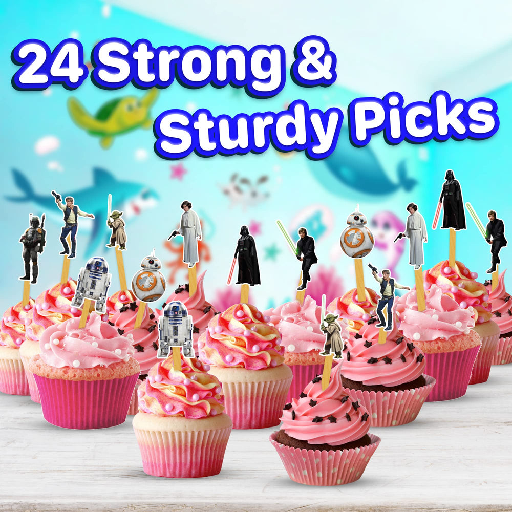 My Smart Choice Colorful Space Cupcake Toppers suit kids' birthdays and parties.