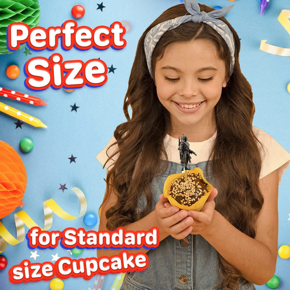 My Smart Choice Rocket Stars Cupcake Topper Decor on colorful frosting.