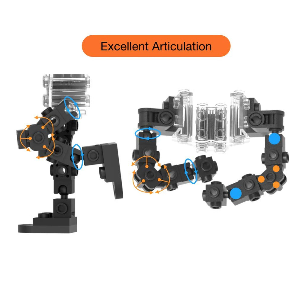 MyBuild Bricks F506 elbows and knees connectors support dynamic limb articulation for poseable figures.