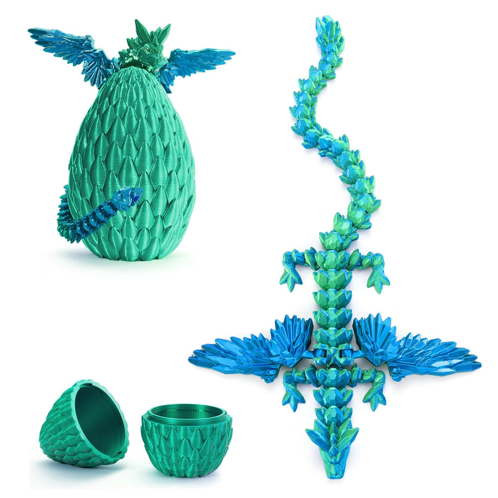Mydethun Dragon Egg Family forest green large egg for display and tactile play.