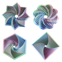 Mydhall fractal fidget hexagon in red-green helps calm the senses at your desk.