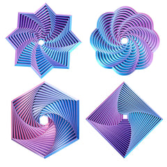 Mydhall Fractal Fidget Hexagon with vibrant dual-color patterns for calming focus.