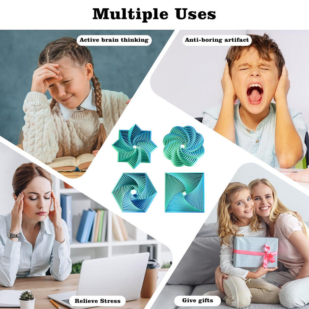 Mydhall fractal fidget square blue-green combines patterns for multi-sensory play.