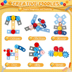Myfolrena gears and bolts for early mechanical exploration and pretend construction play.