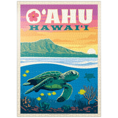 MyPuzzle Hawaii O'ahu sea turtle puzzle box — vibrant colors boost focus and enjoyment