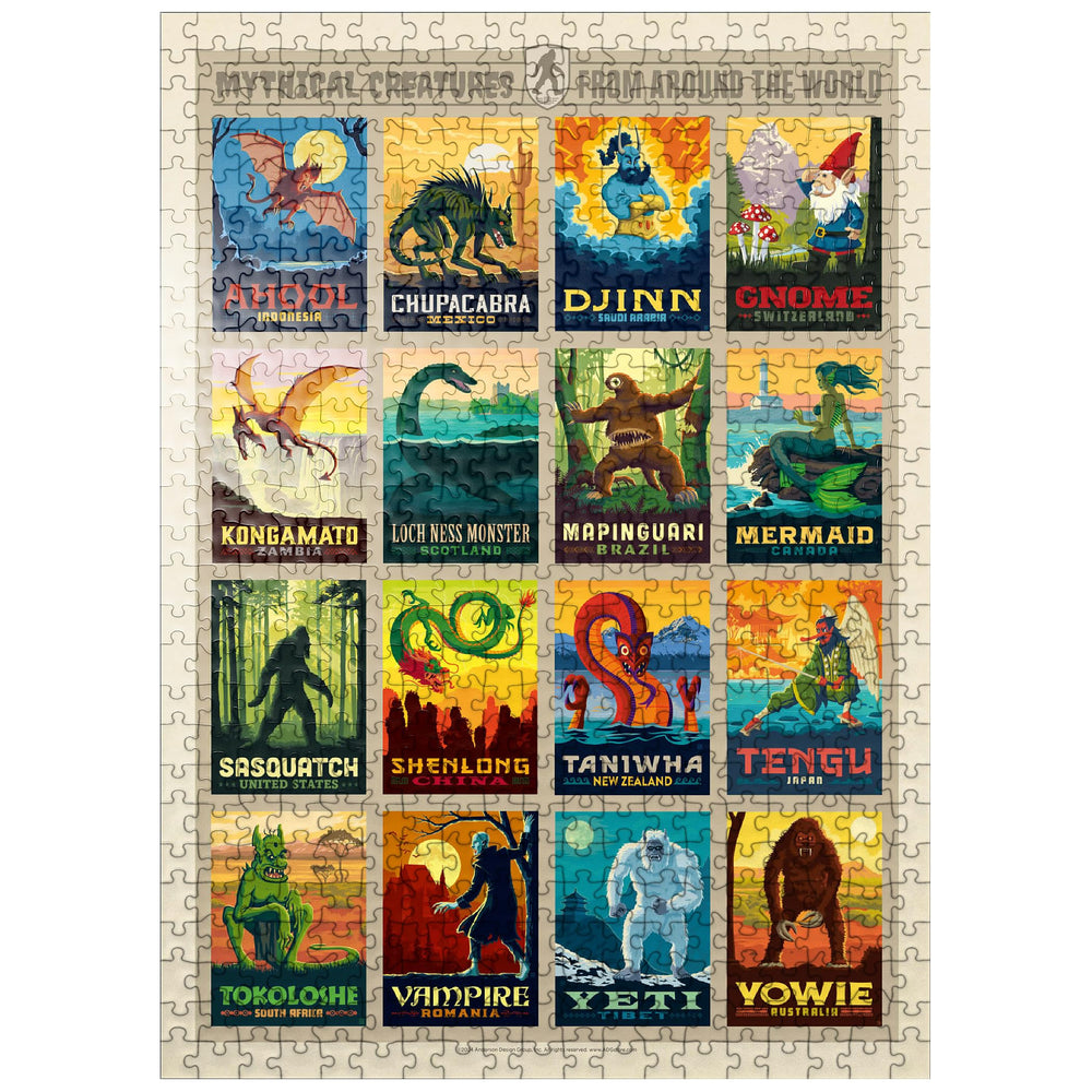 MyPuzzle mythical creatures vintage poster puzzle with vibrant colors for immersive solving.