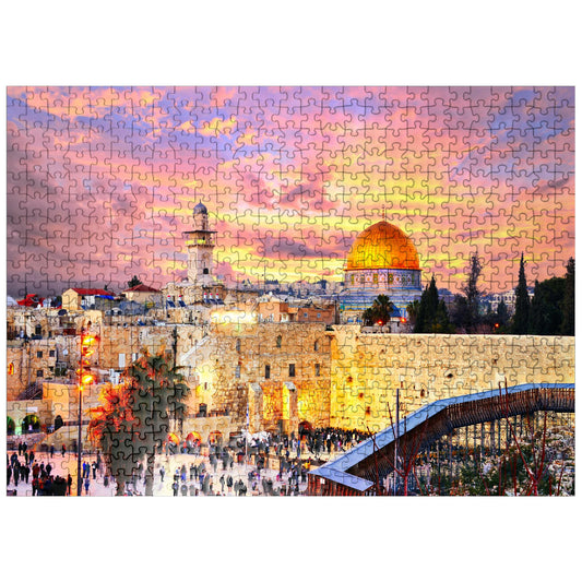 MyPuzzle skyline of the Old City at the Western Wall, great for family puzzle nights.