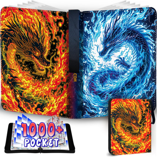 MYTCG 1008 card binder opened to 9-pocket pages for organized storage.