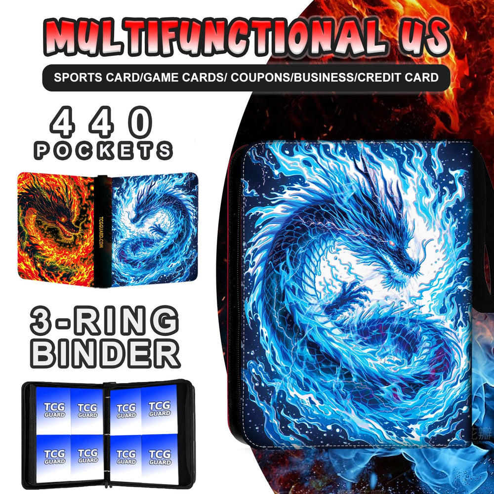 MYTCG 440 Card Binder 3 ring design enables easy sleeve removal.