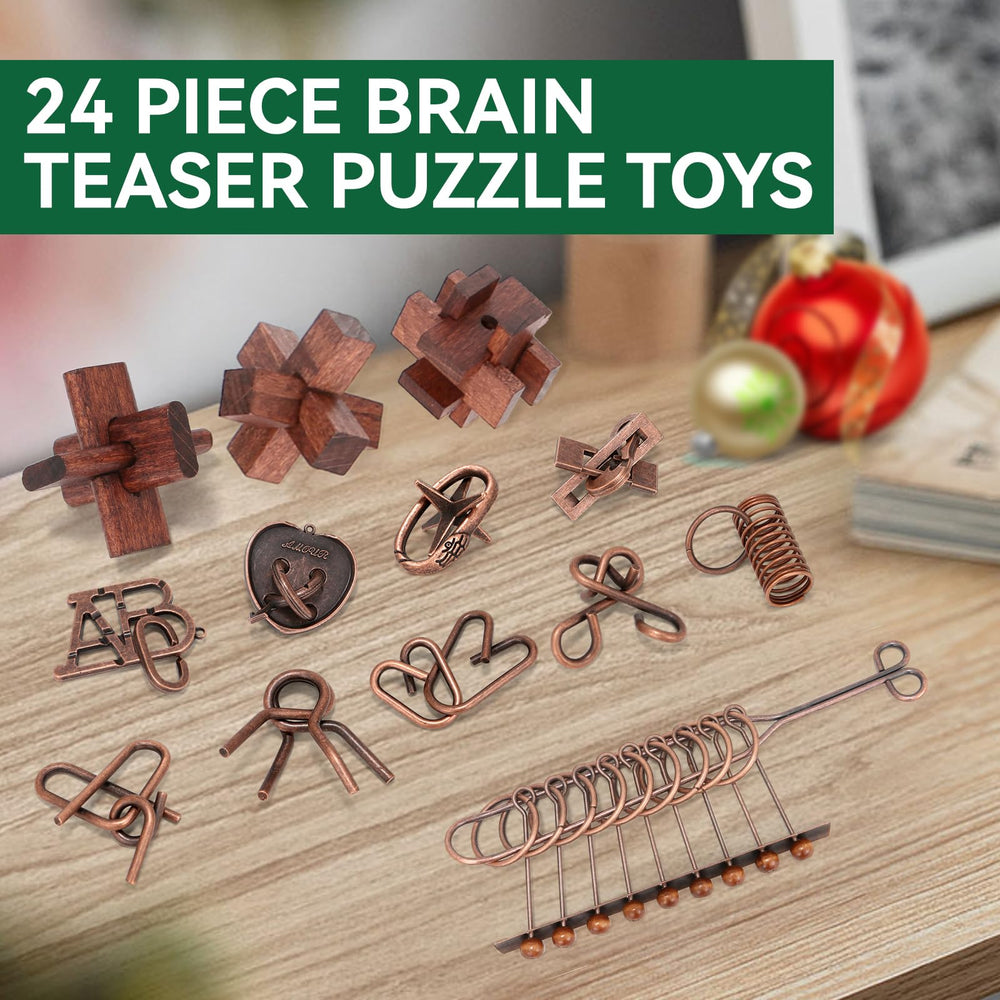 Mytothfy 24-piece brain teaser set with varying difficulty