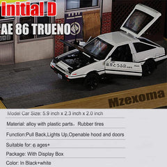 Mzexoma Initial D Trueno AE86 display base included for organized showcase.