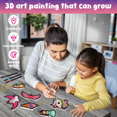 MZYTOZA 3D Art Kit Aqua Puffs water brushes – easy color application