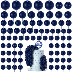 NACHLYNN navy 4cm cake balls topper on a cake, adds height and color.