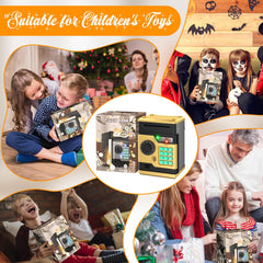 NAFEIV piggy bank secure door and ABS design for durable play.