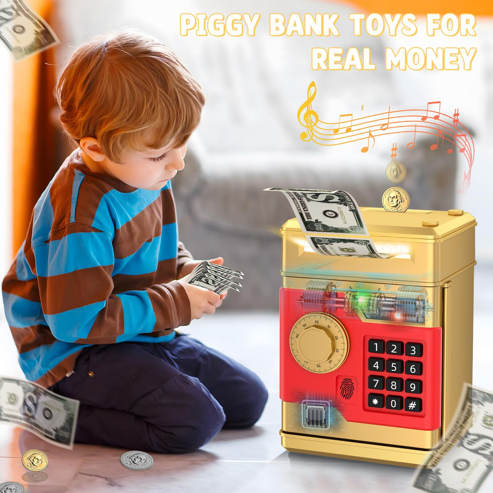 NAFEIV Piggy Bank automatic money scroll makes saving quick and enjoyable.