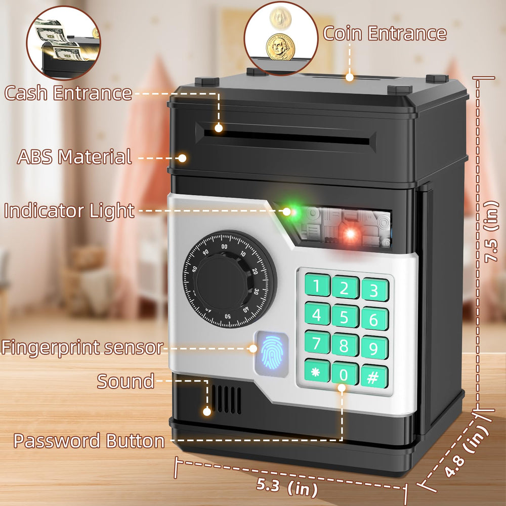 NAFEIV Piggy Bank with fingerprint unlocking for quick, secure access.