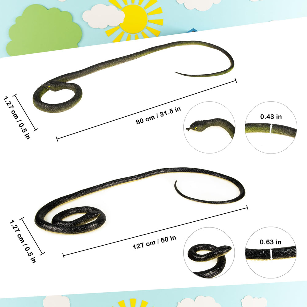 NAKIMO 31.5-inch rubber snake, left view, perfect for yard pranks