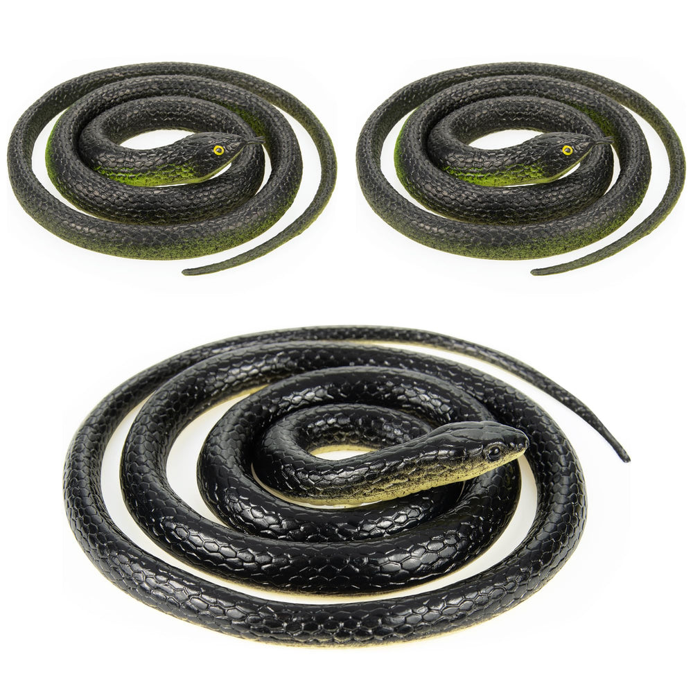 NAKIMO 50-inch realistic rubber snake, lifelike garden prop for outdoor scenes