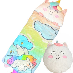 Nalexmi unicorn sleeping bag with pillow for kids' sleepovers
